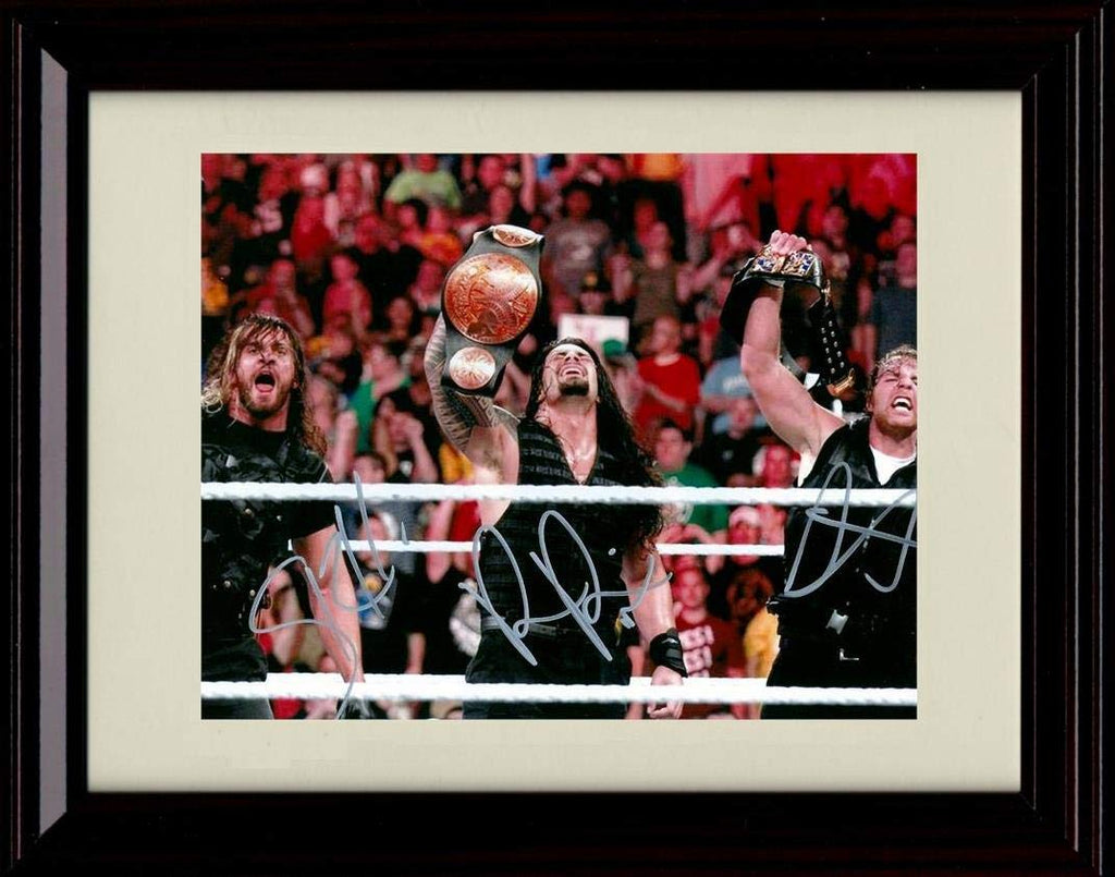 Unframed The Shield Autograph Replica Print - Championship Belt Unframed Print - Wrestling FSP - Unframed   