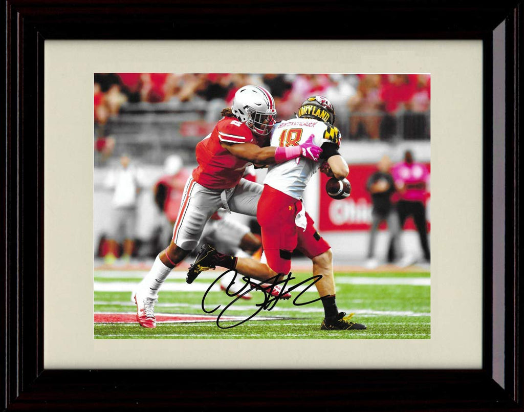 Unframed Chase Young Autograph Replica Print - Ohio State Buckeyes - QB Sack Unframed Print - College Football FSP - Unframed   