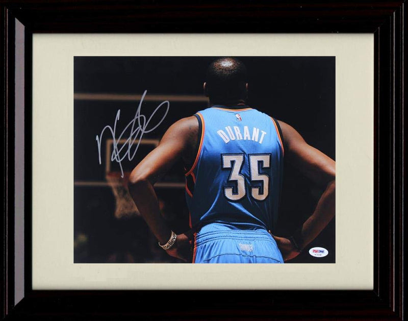 Unframed Kevin Durant Autograph Replica Print - Back of Jersey Hands On Hips - Thunder Unframed Print - Pro Basketball FSP - Unframed   