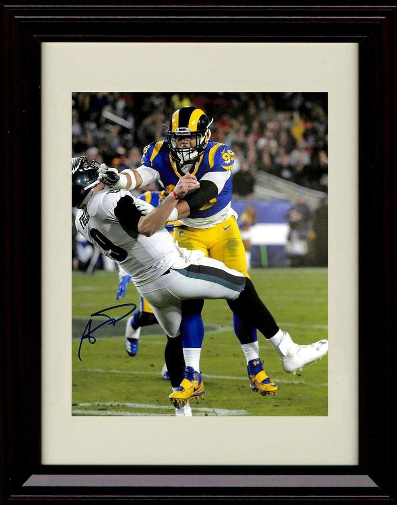 16x20 Framed Aaron Donald Autograph Replica Print - Making The Sack Gallery Print - Pro Football FSP - Gallery Framed   