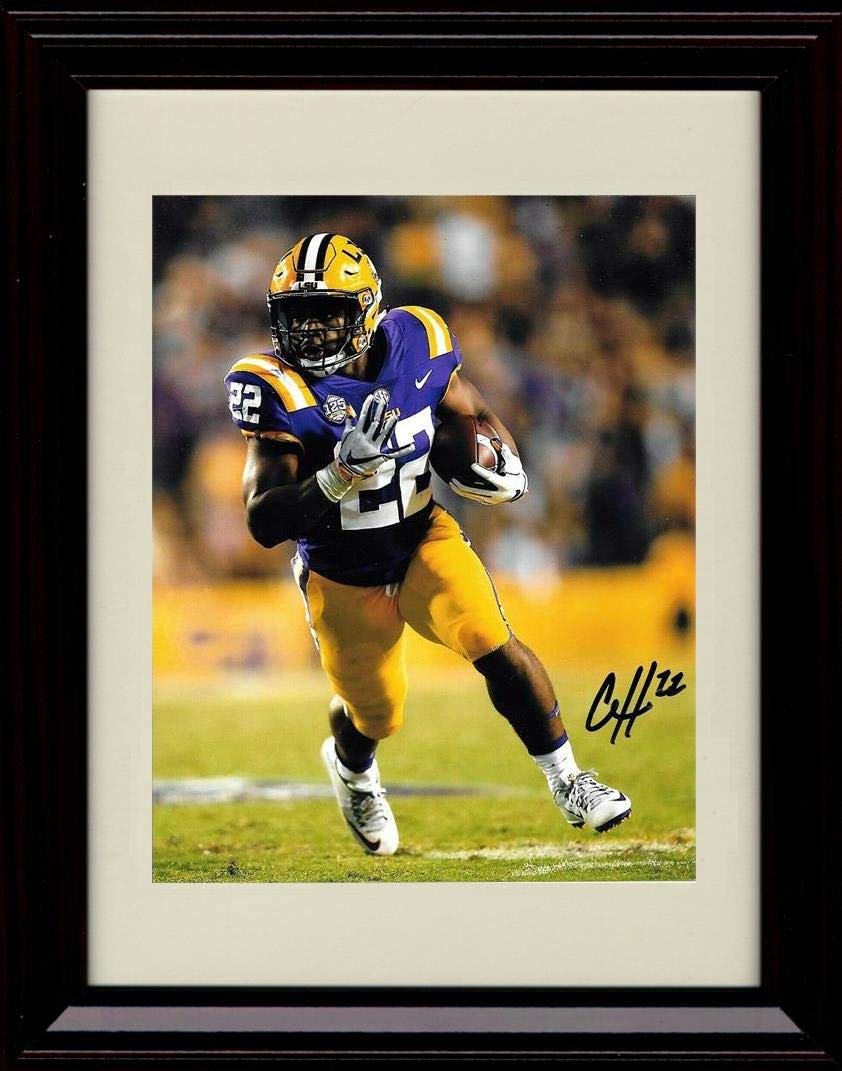 Unframed Clyde Edwards Helaire - LSU Tigers Autograph Replica Print - Rounding The Corner Unframed Print - College Football FSP - Unframed   