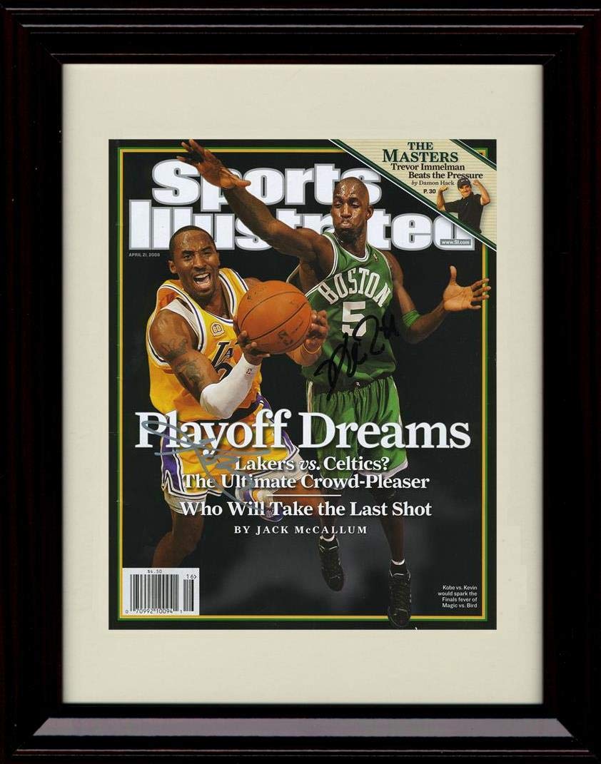 Unframed Kobe Bryant and Kevin Garnett Autograph Replica Print - Sports Illustrated Playoff Dreams - Los Angeles Lakers Unframed Print - Pro Basketball FSP - Unframed   