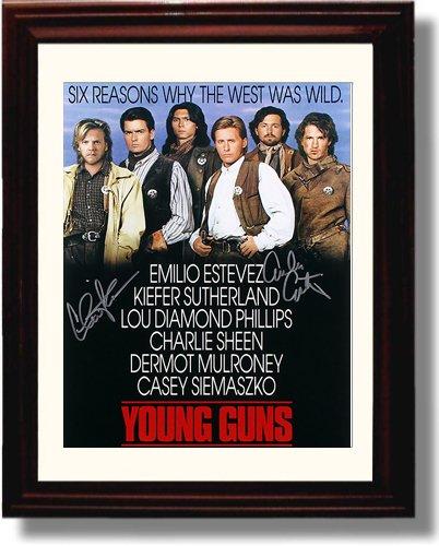 8x10 Framed Emilio Estevez Autograph Promo Print - Charlie Sheen - Young Guns Framed Print - Movies FSP - Framed   
