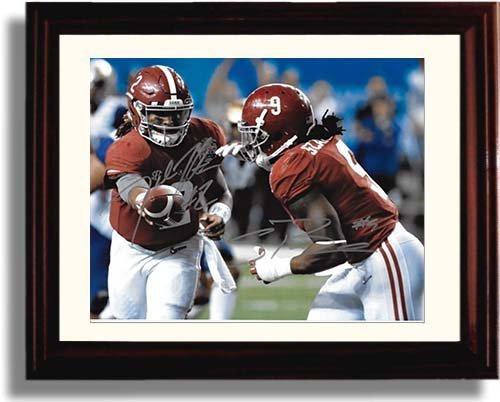 Unframed Jalen Hurts and Bo Scarborough Unframed Autograph Promo Print Unframed Print - College Football FSP - Unframed   