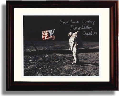 Unframed Buzz Aldrin Autograph Promo Print - American Flag on the Moon Unframed Print - History FSP - Unframed   