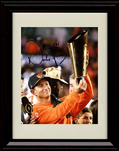 Unframed Dabo Swinney Championship Trophy Autograph Print - Clemson 2016-17 Champs! Unframed Print - College Football FSP - Unframed   