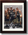 Unframed Tim Duncan, Bruce Bowen, Tony Parker, Manu Ginobli Autograph Promo Print - San Antonio Unframed Print - Pro Basketball FSP - Unframed   