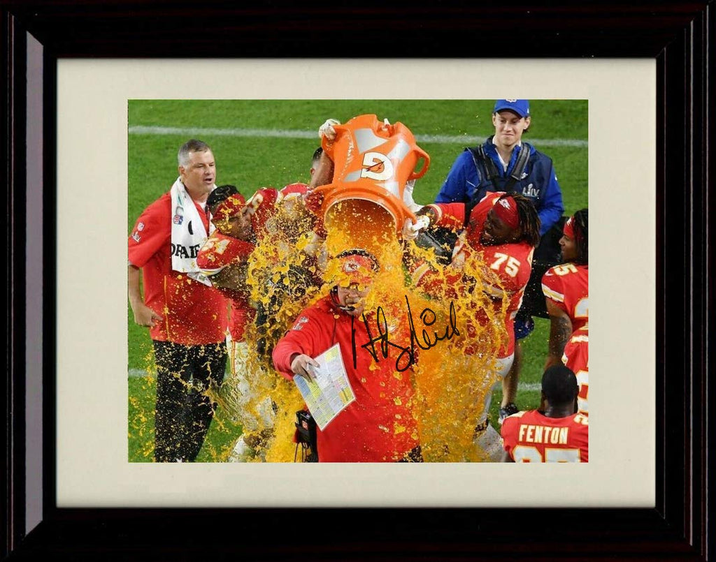 Unframed Andy Reid Autograph Replica Print - Super Bowl Gatorade Bath! Unframed Print - Pro Football FSP - Unframed   