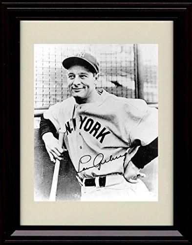 Framed 8x10 Lou Gehrig Autograph Replica Print - Iron Man Framed Print - Baseball FSP - Framed   