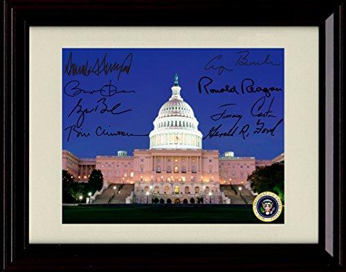 Unframed US Capitol Building Autograph Promo Print - Signed by the Last Eight Presidents Unframed Print - History FSP - Unframed   