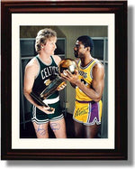 Unframed Larry Bird and Magic Johnson Autograph Promo Print - Trophy Unframed Print - Pro Basketball FSP - Unframed   