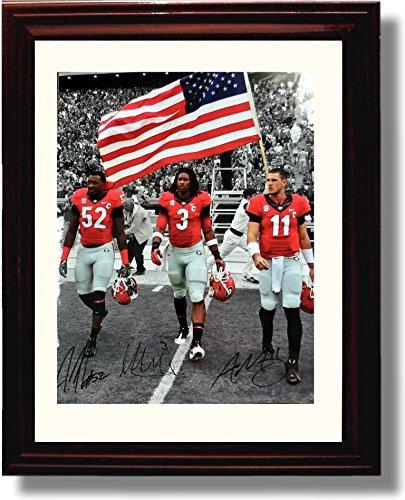 Framed 8x10 Georgia Football "2014 Captains" Aaron Murray, Amarlo Herrera & Todd Gurley Autograph Promo Framed Print - College Football FSP - Framed   