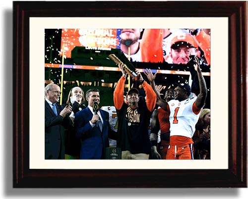 Unframed Clemson Tigers - Dabo Swinney 2018 National Championship Trophy Print Unframed Print - College Football FSP - Unframed   