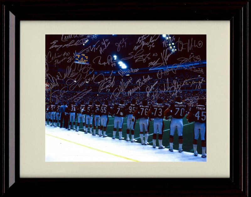 16x20 Framed 1985 Team - Chicago Bears Autograph Promo Print - Along the Sideline Gallery Print - Pro Football FSP - Gallery Framed   