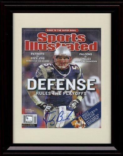 8x10 Framed Tedy Bruschi - New England Patriots SI Autograph Promo Print Framed Print - Pro Football FSP - Framed   