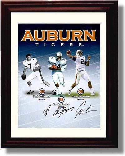 Framed 8x10 Bo Jackson and Cam Newton Autograph Promo Print - Auburn Tigers Framed Print - College Football FSP - Framed   