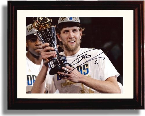 Unframed Dirk Nowitzki Autograph Promo Print - Dallas Mavericks Unframed Print - Pro Basketball FSP - Unframed   