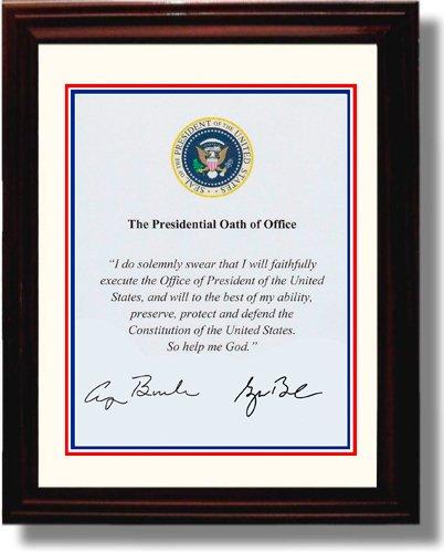 Unframed Father and Son Autograph Promo Print - Presidential Oath of Office Unframed Print - History FSP - Unframed   