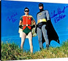 Floating Canvas Wall Art:   Adam West & Burt Ward Autograph Print - Batman & Robin Floating Canvas - Television FSP - Floating Canvas   