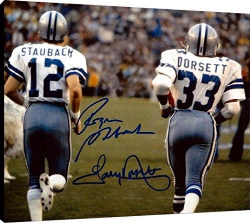 Acrylic Wall Art:   Staubach and Dorsett - Autograph Print Acrylic - Pro Football FSP - Acrylic   