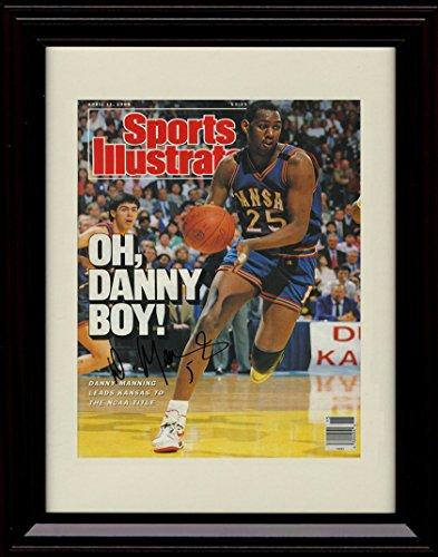 Framed 8x10 Danny Manning SI Autograph Promo Print - Kansas Jayhawks Champs! Framed Print - College Basketball FSP - Framed   