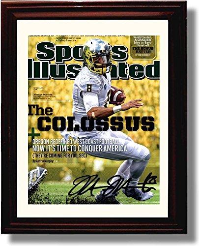 Framed Oregon Ducks Football 2013 Sports Illustrated Preview Marcus Mariota  Autograph Photo