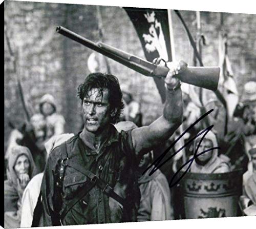 Photoboard Wall Art:  Bruce Campbell - Rifle Raised - Autograph Print Photoboard - Movies FSP - Photoboard   