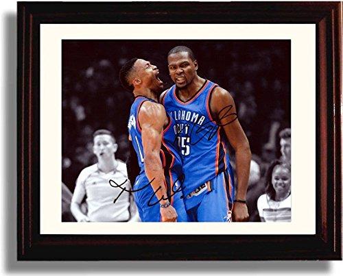 Unframed Russell Westbrook & Kevin Durant Autograph Promo Print - OKC Thunder Unframed Print - Pro Basketball FSP - Unframed   