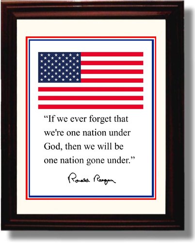 Unframed Ronald Reagan - Flag - Autograph Promo Print - Presidential Quote Unframed Print - History FSP - Unframed   