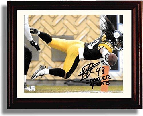 8x10 Framed Troy Polamalu - Pittsburgh Steelers Autograph Promo Print Framed Print - Pro Football FSP - Framed   