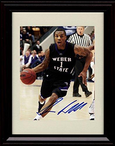 Framed 8x10 Damian Lillard Autograph Promo Print - Weber State Wildcats Framed Print - College Basketball FSP - Framed   