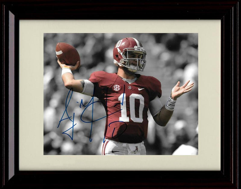 Unframed A J McCarron Autograph Promo Print - Alabama Crimson Tide- Mid Pass Unframed Print - College Football FSP - Unframed   