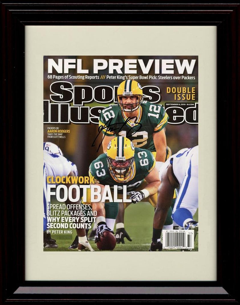 8x10 Framed Aaron Rodgers - Green Bay Packers Autograph Promo Print - 2010 Sports Illlustrated Framed Print - Pro Football FSP - Framed   