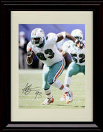 16x20 Framed Adewale Ogunleye - Miami Dolphins Autograph Promo Print - Running Gallery Print - Pro Football FSP - Gallery Framed   