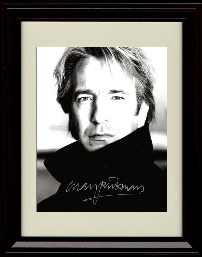 8x10 Framed Alan Rickman Autograph Promo Print - Black and White Head Shot Framed Print - Movies FSP - Framed   