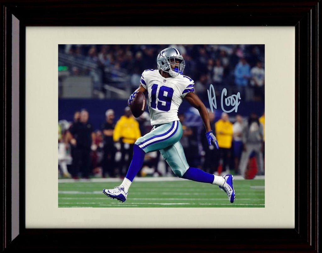 Unframed Amari Cooper - Dallas Cowboys Autograph Promo Print - Running looking back Unframed Print - Pro Football FSP - Unframed   