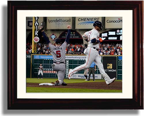 Unframed Atlanta Braves Freddie Freeman, Dansby Swanson - WS 2021 Final Out Photo Unframed Print - Baseball FSP - Unframed   