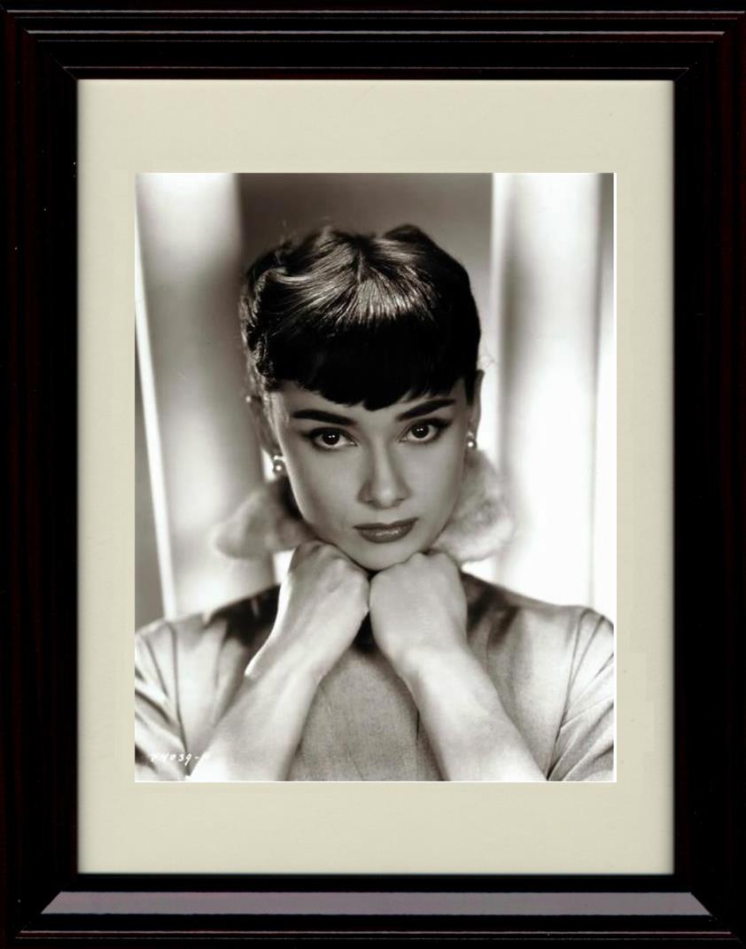 Unframed Audrey Hepburn Autograph Promo Print - Black and White Hands Under Chin Unframed Print - Movies FSP - Unframed   