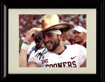 Framed 8x10 Baker Mayfield Autograph Promo Print - Oklahoma Sooners- Gold Hat Celebration Framed Print - College Football FSP - Framed   