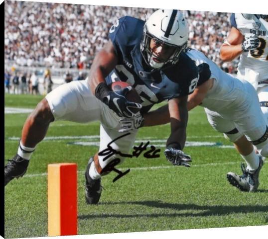 Acrylic Wall Art:  Saquon Barkley - Penn State "TD Dive" Autograph Print Acrylic - College Football FSP - Acrylic   