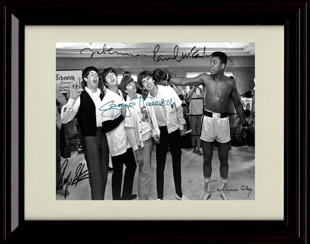 Unframed Beatles and Ali Autograph Promo Print - In Line For A Punch Unframed Print - Music FSP - Unframed   