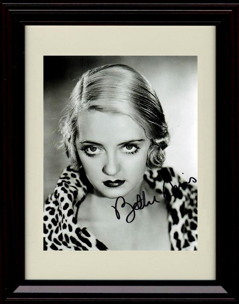 Unframed Bette Davis Autograph Promo Print - Leopard Print Unframed Print - Movies FSP - Unframed   