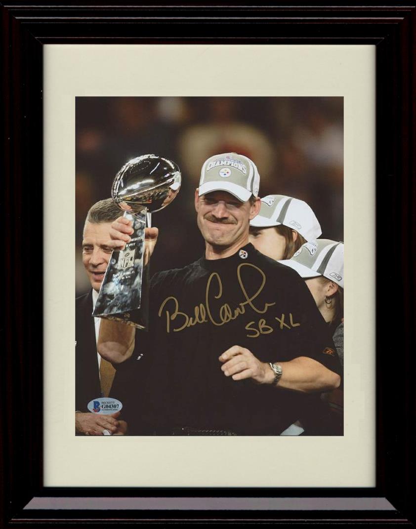 Unframed Bill Cowher - Pittsburgh Steelers Autograph Promo Print - SB XL Trophy Raise Close Up Unframed Print - Pro Football FSP - Unframed   