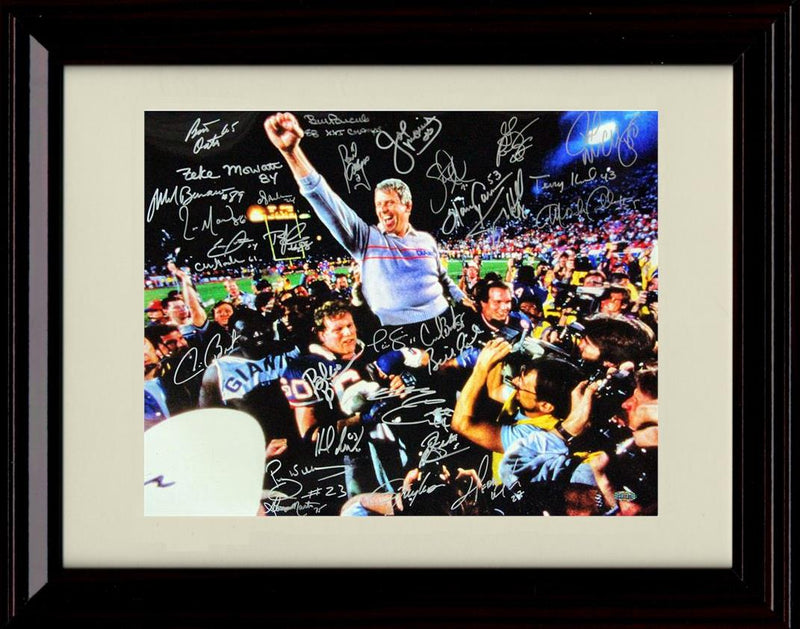 8x10 Framed Bill Parcells - New York Giants Autograph Promo Print - Carried Off Field Framed Print - Pro Football FSP - Framed   