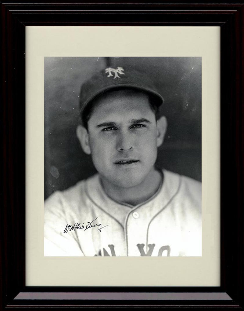 Unframed Bill Terry - Close Up Black and White - New York Giants Autograph Replica Print Unframed Print - Baseball FSP - Unframed   