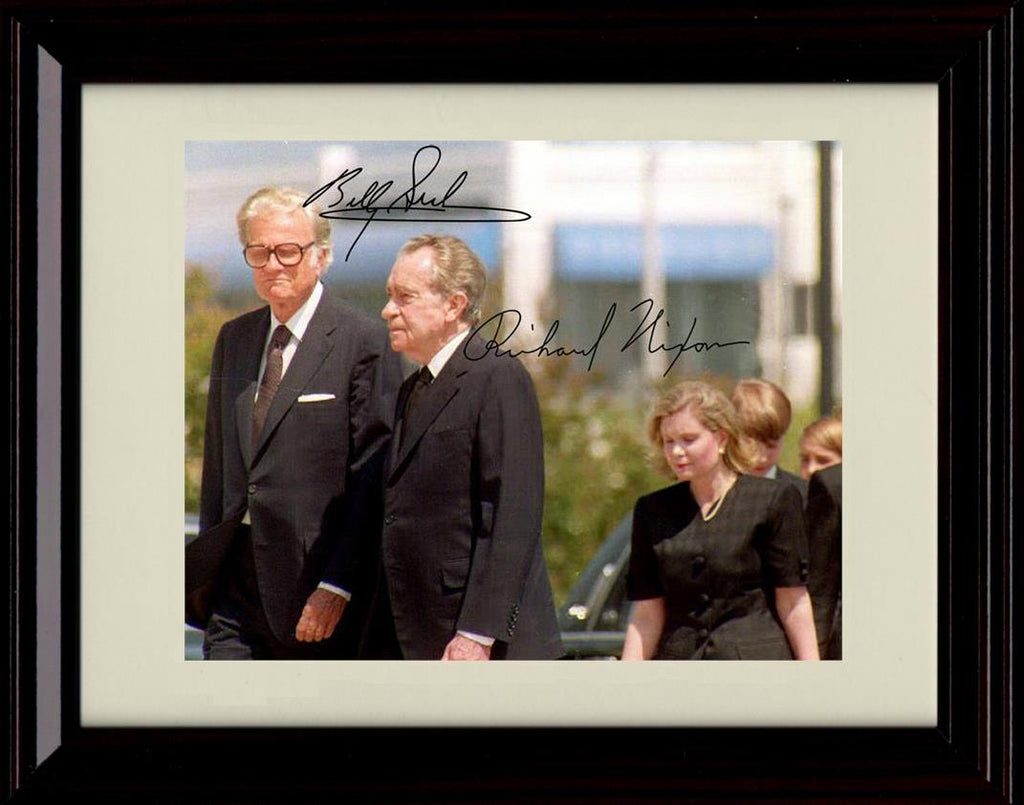 Unframed Billy Graham & Richard Nixon Autograph Promo Print - Walking Side By Side Unframed Print - History FSP - Unframed   