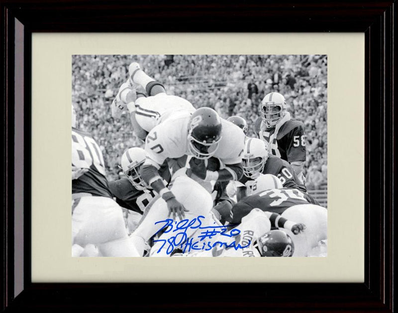 Framed 8x10 Billy Sims Autograph Promo Print - Oklahoma Sooners- 78 Heisman Framed Print - College Football FSP - Framed   