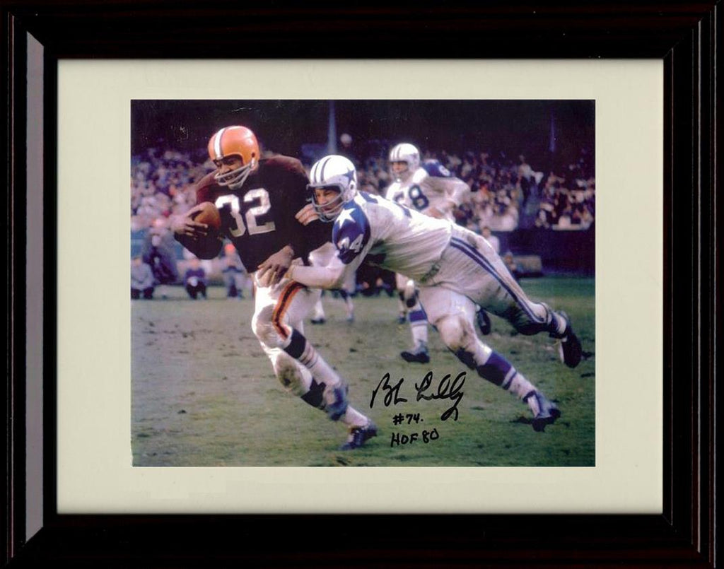 8x10 Framed Bob Lilly - Cleveland Browns Autograph Promo Print - Running The Ball Signed HOF 80 Framed Print - Pro Football FSP - Framed   