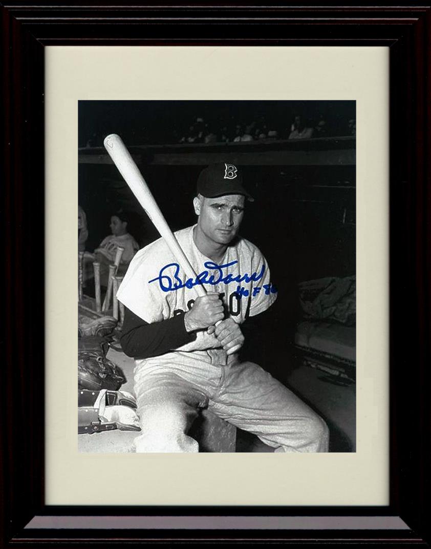 Unframed Bobby Doerr - Black And White With Bat - Boston Red Sox Autograph Replica Print Unframed Print - Baseball FSP - Unframed   