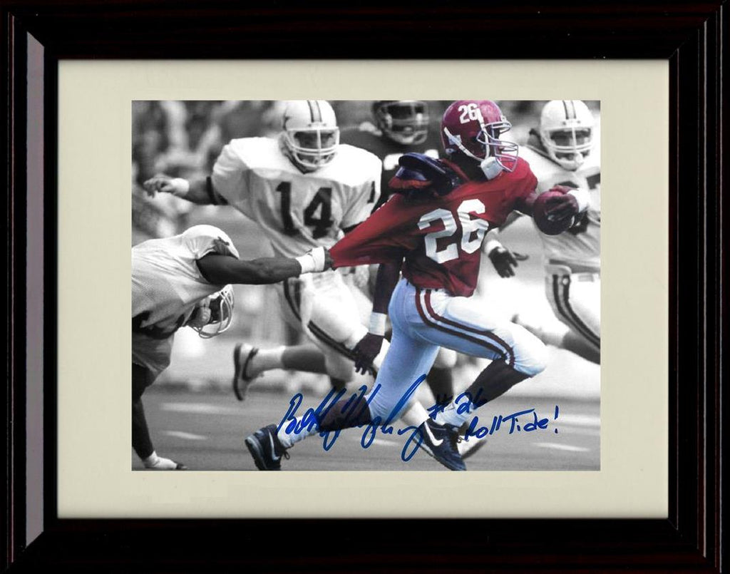 Unframed Bobby Humphrey Autograph Promo Print - Alabama Crimson Tide- Evading The Tackle Unframed Print - College Football FSP - Unframed   